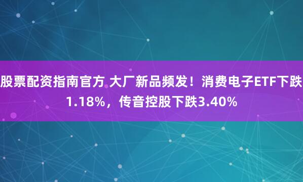 股票配资指南官方 大厂新品频发！消费电子ETF下跌1.18%，传音控股下跌3.40%