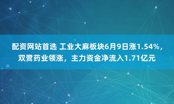 配资网站首选 工业大麻板块6月9日涨1.54%，双鹭药业领涨，主力资金净流入1.71亿元